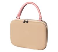 Makeup Bag, Makeup Pouch, 9,45 x 3,15 x 7,09 pulgadas, portátil y flexible compartment organizador, almacenamiento solution, ideal para familia, amigos, viajes, verde, pink/yellow/caqui, caqui, Se