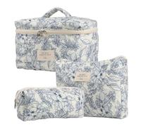 Makeup Bag, Makeup Pouch, Multi-Purpose Compact Size Lightweight Convenient Easy Access Versatile Use Floral Design Aesthetic Style, Toiletry Bag for Travel
