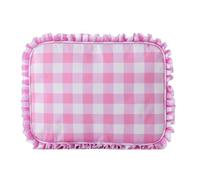 Makeup Bag Organizer, Ruffle Cosmetic Case, Cute Portable Toiletry Pouch with Sturdy Build, Beauty Storage System with Smart Design, Smooth Travel Companion Aid, Essential Accessory for Women, rosa