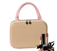 Makeup Bag, Portable Cosmetic Organizer, 9,45 x 3,15 x 7,09 pulgadas Travel Storage Pouch, Flexible Compartments, Lightweight Makeup Case for Gym, Office, Outdoor, Family and Gifting Use, caqui, Se