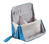 Makeup Bag, Standing Makeup Bag - Portable, Large Capacity Waterproof Makeup Organizer with Compartments for Travel & Home Use - Compact & Durable for Easy Access and Storage (Blue)