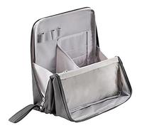 Makeup Bag, Standing Makeup Bag - Portable, Large Capacity Waterproof Makeup Organizer with Compartments for Travel & Home Use - Compact & Durable for Easy Access and Storage (Grey)