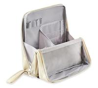 Makeup Bag, Standing Makeup Bag - Portable, Large Capacity Waterproof Makeup Organizer with Compartments for Travel & Home Use - Compact & Durable for Easy Access and Storage (Yellow)