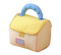 Makeup Bag, Toiletries Pouch, House-Shaped Large Capacity Non-Woven Fabric Zippered Cosmetic Organizer Lightweight for Home Travel Business Trips, 7.09x7.09x5.91 Inches