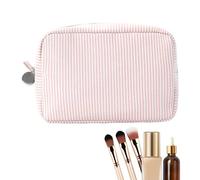 Makeup Bag, Toiletry Organizer, Large Capacity Space Saving Design, Cosmetic Zipper Pouch, Portable Case for Gym, Beach, School, Women, Girls, Adolescente, Home, Vacation, Travel, rojo, Se référer au