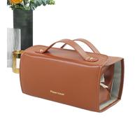 Makeup Bag with Compartments, Roll-Up Makeup Storage Organizer, Portable Waterproof Toiletry Bags, Ideal for Traveling Women, Men, Cosmetics and Toiletries, 9.45x4.72x4.72 Inches