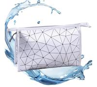 Makeup Bag With Handle, Waterproof Cosmetic Pouch, Wide-open Toiletries Bag, PU Leather Travel Case, Removable Handle Makeup Bag, Cosmetic Storage Organizer, Stylish Toiletry Bag, Daily Use Cosmetic C