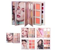 Makeup Book Palette, Cosmetic Highlighter Pallet, Long-Lasting Blendable Makeup with Build, Beauty Palette with Smooth Pigment Feature, Cosmetic for College Students Travelers Professionals