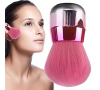 Makeup Brush Applicator, Foundation Blending Tool, Retractable Wide Head Design, Soft Bristles Powder Concealer Blush, for Travel Daily Makeup, 8.3x5.5x3.5cm Blue Gold Pink