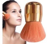 Makeup Brush Applicator, Foundation Blending Tool, Retractable Wide Head Design, Soft Bristles Powder Concealer Blush, for Travel Daily Makeup, 8.3x5.5x3.5cm Blue Gold Pink