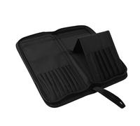 Makeup Brush Bag, 15 Hole Stand Up Cosmetic Organizer, 11.22x5.51x1.97 Inches Convenient Compact Canvas Makeup Brush Pouch, Travel Toiletry Storage Case for Men and Women