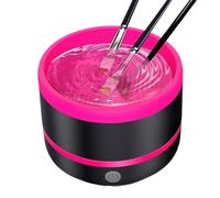 Makeup Brush Cleaner Machine, Automatic Rechargeable Spinner Washer, Deep-Clean Beauty Tool Foundation, Eyeshadow, Blush, Ideal for Cosmetic Hygiene, Home Use, Travel Vanity Setup, 275g Red Purple