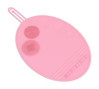 Makeup Brush Cleaner Pad, Silicone Cosmetic Cleaning Mat, Double Use Foundation Palette & Brush Scrubber, Compact non-lip Design, Silicone Material, 17,52 x 9,45 x 0,38 in