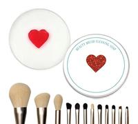 Makeup Brush Cleaning Mat, Cosmetic Brush Washer Pad, Silicone Scrub Cleaner Tray, Deep Removal, Reutilizable Quick Dry Cleaning Tool, Portable Countertop Design, for Artist Paint, multicolor, love