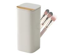 Makeup Brush Holder - Cosmetic Brush Holder | Makeup Brušh Organizer | Automatic Lifting Design, Four Compartment Storage Tube, Dustproof Waterproof with Lid, ABS Durable, For Desktop Vanity Dressing