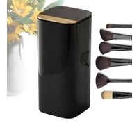 Makeup Brush Holder - Cosmetic Brush Holder | Makeup Brušh Organizer | Automatic Lifting Design, Four Compartment Storage Tube, Dustproof Waterproof with Lid, ABS Durable, For Desktop Vanity Dressing