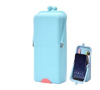Makeup Brush Holder Cosmetic, Storage Suction Base Aid, Portable Toiletry Bag Tool with Smooth Texture, Sleek Radiant Accessory with Modern Style, Beauty Solution for Women Girls Travelers, Lake Blue