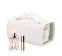 Makeup Brush Holder Travel, Cosmetic Bags with Removable Clear Compartments, Travel Toiletry Bag, PU Leather Portable Toiletry Bag, Lipstick and Lip Gloss Storage