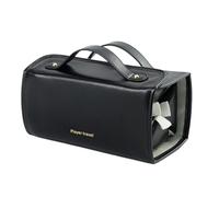 Makeup Brush Holder Travel, Roll-up Cosmetic Bag, Portable Makeup Brush Holder, PU Leather Toiletry Bag, Clear Compartment Organizer, Travel Makeup Brush Case, Foldable Makeup Bag, Negro ,