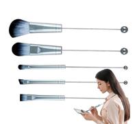Makeup Brush Set Beginner - 5X Professional Synthetic Blending Applicators | Foundation Concealer Blush Eyeshadow Setting Powder | Beaded Make Up Brushes For Women