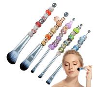 Makeup Brush Set =Beginners, Beaded Makeup Brushes Women, 5X Professional Synthetic Blending Applicators, for Foundation, Concealer, Blush, Eyeshadow, Setting Powder