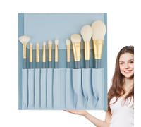 Makeup Brush Set Cosmetic, 10X Beauty Aid, Soft Bristles Travel Tool with Wood Handle, Radiant Accessory with Modern Style, Professional Cosmetic Solution for Women Daily 11.81x4.72x1.18 inches