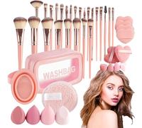 Makeup Brush Set, Professional Cosmetic Tool Kit, Soft Bristles with Storage Bag, Face & Eye Beauty Broches for Travel, Studio, Outdoor Use (12 unidades, Black), ABS handle