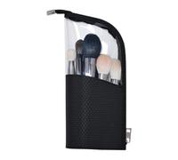 Makeup Brush Travel Holder - TPU Oxford Cloth 25x11x6cm | Waterproof Clear Organizer Pouch, Cosmetic Zipper Bag Portable Toiletry Storage Case | For Men Women Vanity Luggage Travel Use