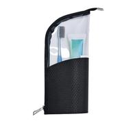 Makeup Brush Travel Holder, Waterproof Portable Clear Organizer Pouch with Zipper, Cosmetic Storage Bag For Men Women, Vanity Luggage Beauty Accessories Toothbrush Toothpaste Travel Use