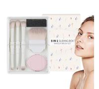 Makeup Brushes Set 8 Pieces Soft Eyeshadow Brushes with Storage Box, Portable Beauty Tools for Eyes, Cheeks, Lips, Perfect for Mothers and Wives, Soft Eyeshadow Brushes with Storage Box