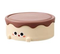 Makeup Case, Cartoon Cake Cosmetic Organizer, 6.1x6.1x2.2iin Dust Proof Jewelry Storage with Mirror, Portable Beauty Box, Cute Cosmetic Bag for Women, Girls, Travel, Daily Use, multicolor, Coffee