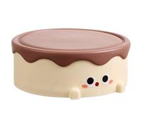 Makeup Case with Mirror, Cartoon Cake Cosmetic Bag, Cute Dust Proof Storage, 6,1 x 6,1 x 2,2 pulgadas, Portable Organizer Box, Ideal para joyas, mujeres, niñas, viajes diarios, multicolor, Se référer