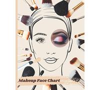 Makeup Face Charts: Blank Makeup Face Chart Worksheets for Makeup Lovers to Organize and Plan their Designs, Large Page size Faces with Open and Closed Eyes, 8.5 x 11 Inches, 200 pages