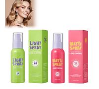 Makeup Fixier Spray Duo, 100 ml mate y 100 ml Glow, 24 h de larga duración, acabado transparente para un maquillaje perfecto
