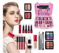 Makeup Kit for Teens, Large Capacity Cosmetic Set, 9.05x11.8in Reusable Case with Eyeshadow, Waterproof Makeup Palettes, Dress-Up Accessories Beginners