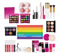 Makeup Kit, Long Lasting Lipstick, 8,66 x 4,72 x 4,33 pulgadas Adorable Full Makeup, Eyeshadow Lipstick Lip Gloss Cosmetics Brush with Storage Bag for Women Girls Teens