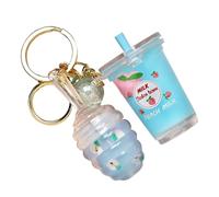 Makeup Lip Gloss, Lip Lacquer Moisturizer, Milk Tea Design with Keychain Attachment, Hydrating Primer for Teen Girls and Women, Perfect Everyday Retouch, Gatherings, Travel, Parties and Casual Use