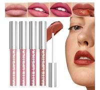 Makeup Lipstick - 4-Pieces Lip Gloss Set | Nude Liquid Lipstick Makeup | Pigmented Lip Set | Giftt Kit For Women | Long-Lasting Waterproof Make-Up For Business Trip Outdoor School