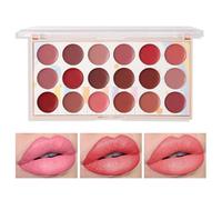 Makeup Matte Red Lipstick, 18 Colors Lip Palette, Sweat Proof Cream Cosmetic Tool with Smooth Texture, Radiant Accessory with Modern Style, Beauty Solution for Women Girlfriend Mother 18g