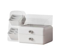 Makeup Organizer - Large Storage Box with Drawers | Skincare Organizer with Brush Holder | Cosmetic Storage For Lipsticks, Skincare, Vanity | For Home, Kitchen, Bathroom, Sink, Counter, Dresser
