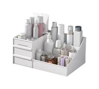 Makeup Organizer with Drawers, Desktop Cosmetic Holder Countertop, Clear Storage for Perfume Skincare Tools, Space Saving Stackable Design, Smooth Pull Trays, Bedroom Bathroom Dresser Vanity Use