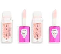 Makeup Revolution, Aceite Labial Glaze, Aceite Labial Nutritivo, Glam Pink, 4.6ml (Paquete de 2)