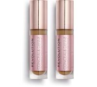 Makeup Revolution, Base de maquillaje Conceal & Define, F12.5, 23ml (Paquete de 2)