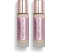 Makeup Revolution, Base de maquillaje Conceal & Define, F4, 23ml (Paquete de 2)