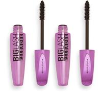 Makeup Revolution, Big Lash Reloaded Volume Mascara, Black, 8g (Paquete de 2)