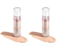 Makeup Revolution, IRL Filter, Fondotinta Longwear, Copertura da media a totale, Finitura opaca, Durata 16 ore, F3, Toni della pelle da chiari a chiari, 23ml (Paquete de 2)