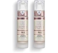Makeup Revolution, IRL Filter Longwear Foundation, Medium to Full Coverage, F0.5, 23ml (Paquete de 2)
