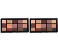 Makeup Revolution | Paleta de sombras de ojos Reloaded | Valvet Rose | 15 sombras | 16,5 g (Paquete de 2)