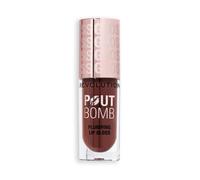 Makeup revolution, pout bomb, plumping, lip gloss, espresso cool, 4.6
