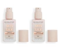 Makeup Revolution, Skin Silk Serum Foundation, Light to Medium Coverage, Contains Hyaluronic Acid, F0.5, 23ml (Paquete de 2)